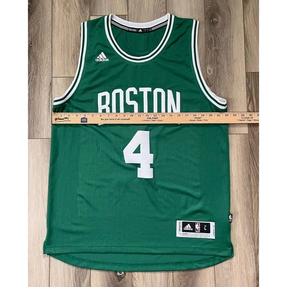 Adidas Swingman Green NBA Isaiah Thomas Boston Celtics Away Jersey L +2 Length
